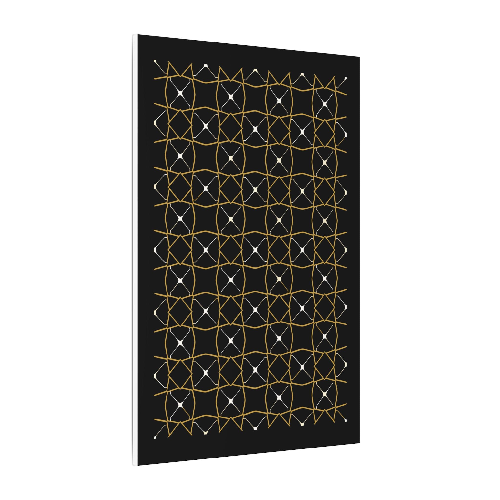 Islamic Canvas Wall Art, Zellige Tile Print, Gold Charcoal Muslim Decor, Moroccan Canvas, Nikah Wedding Gift, Ready to Hang