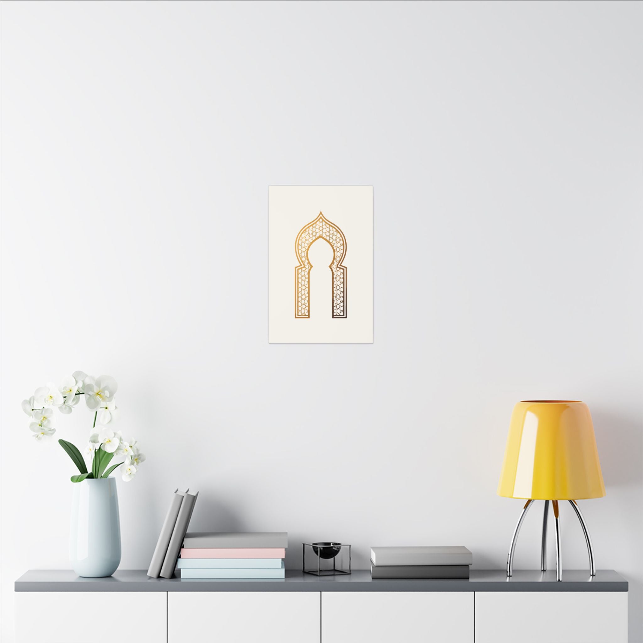 Islamic Canvas Wall Art, Mihrab Arch Print, Gold Muslim Home Decor, Arabic Canvas Print, Nikah Wedding Gift, Ready to Hang