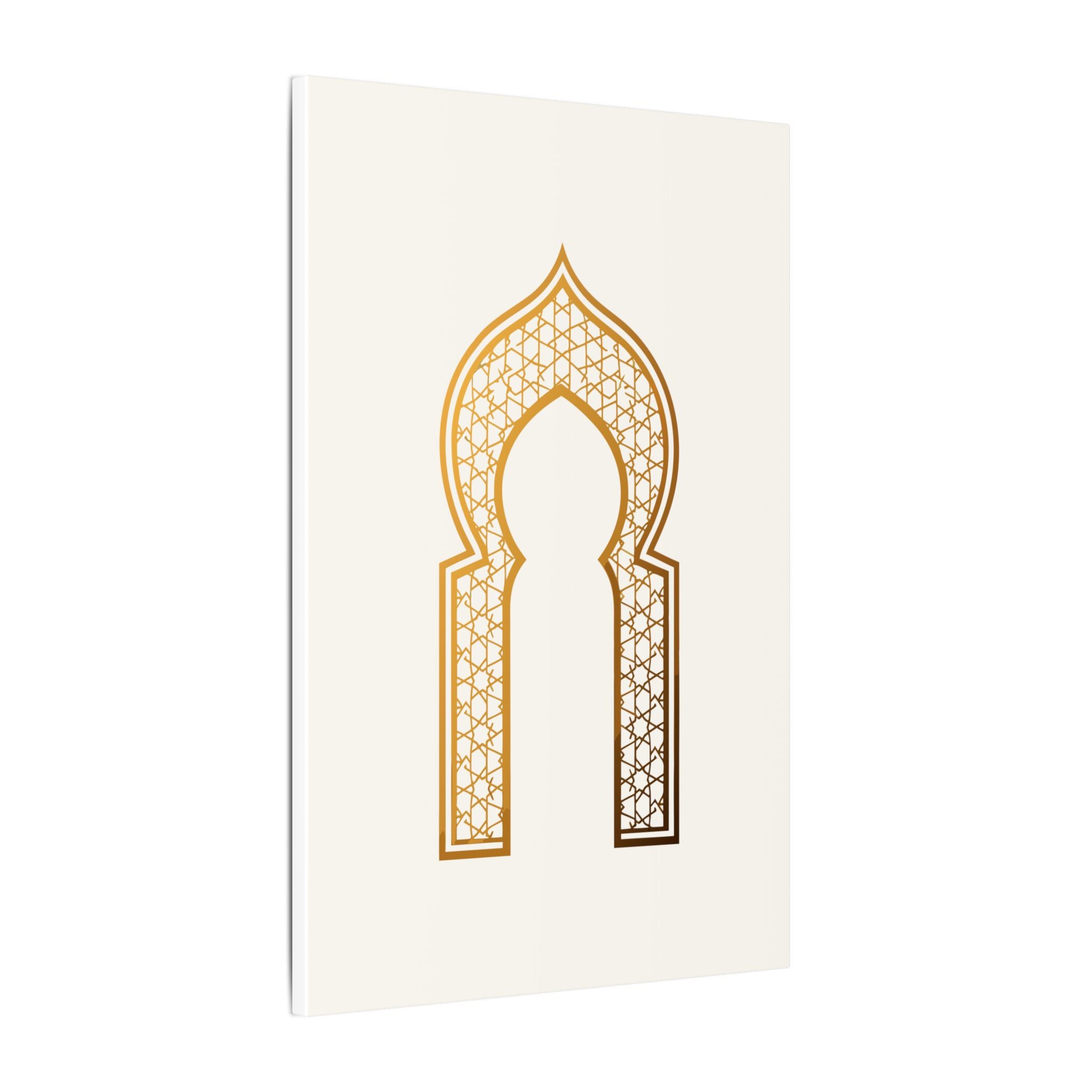 Islamic Canvas Wall Art, Mihrab Arch Print, Gold Muslim Home Decor, Arabic Canvas Print, Nikah Wedding Gift, Ready to Hang