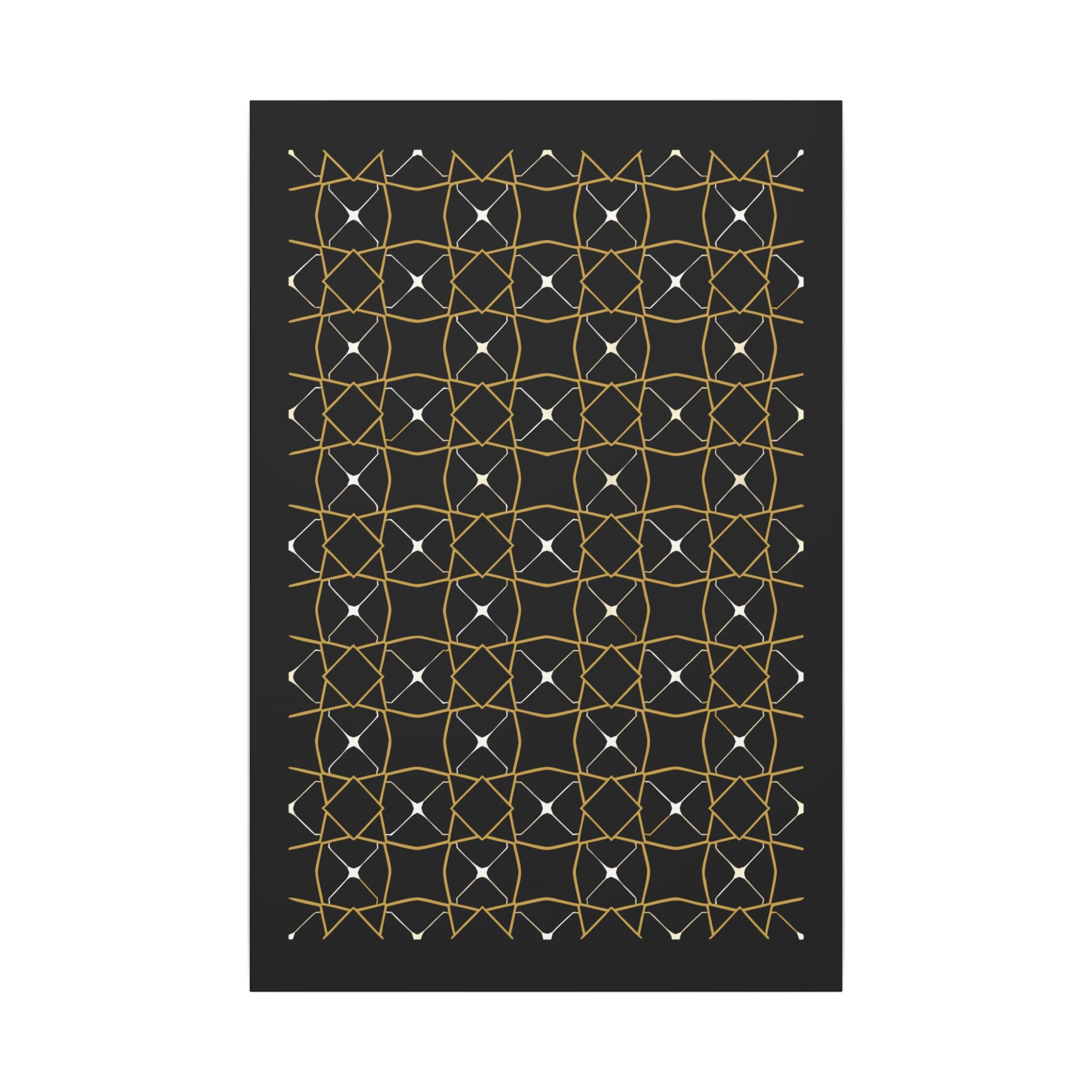 Islamic Canvas Wall Art, Zellige Tile Print, Gold Charcoal Muslim Decor, Moroccan Canvas, Nikah Wedding Gift, Ready to Hang