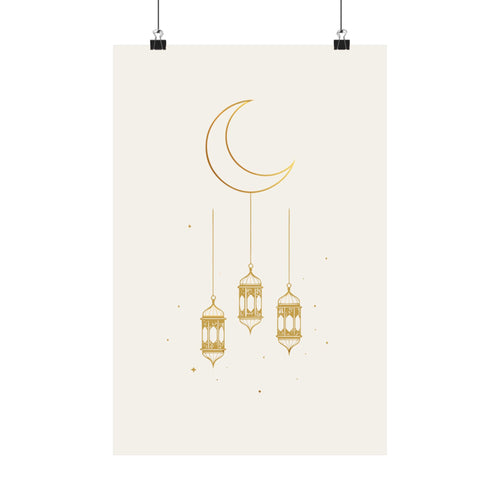 Crescent Moon & Lantern Art Print