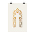 Islamic Wall Art, Mihrab Arch Print, Gold Muslim Home Decor, Arabic Art Poster, Eid Ramadan Gift, Unframed Matte Print