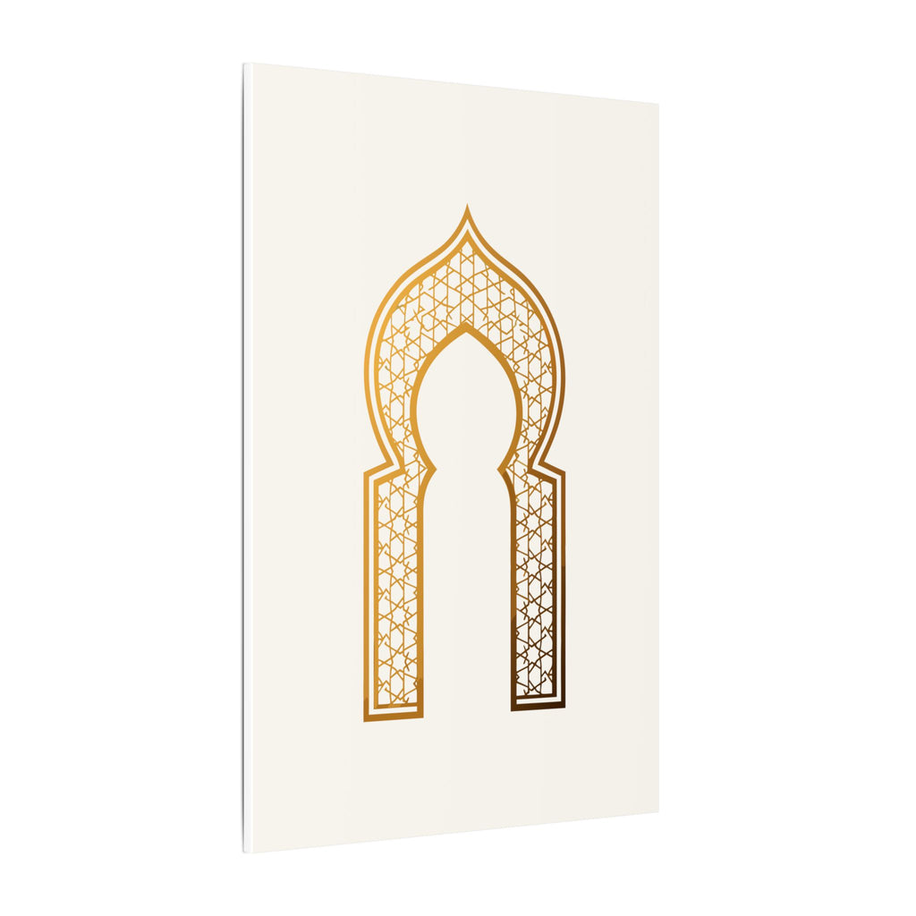 Islamic Canvas Wall Art, Mihrab Arch Print, Gold Muslim Home Decor, Arabic Canvas Print, Nikah Wedding Gift, Ready to Hang