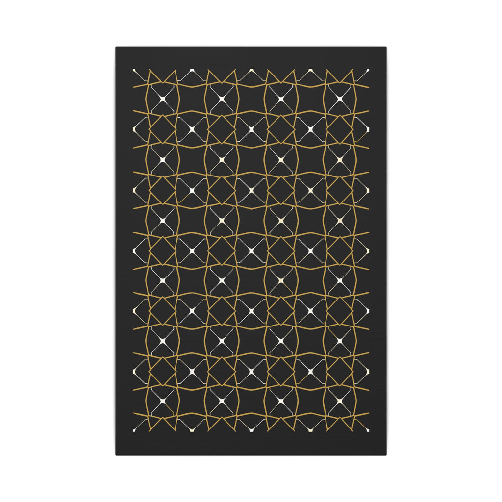Islamic Canvas Wall Art, Zellige Tile Print, Gold Charcoal Muslim Decor, Moroccan Canvas, Nikah Wedding Gift, Ready to Hang