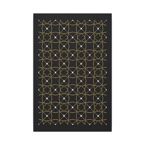 Islamic Canvas Wall Art, Zellige Tile Print, Gold Charcoal Muslim Decor, Moroccan Canvas, Nikah Wedding Gift, Ready to Hang