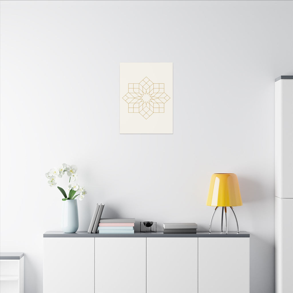 Islamic Canvas Wall Art, Girih Star Pattern, Gold Muslim Home Decor, Arabic Canvas Print, Nikah Wedding Gift, Ready to Hang