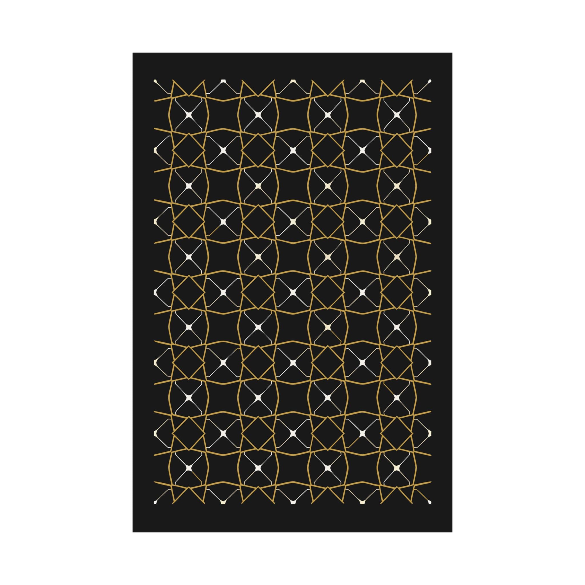 Islamic Wall Art, Zellige Tile Print, Gold Charcoal Muslim Home Decor, Moroccan Art Poster, Eid Ramadan Gift, Matte Print