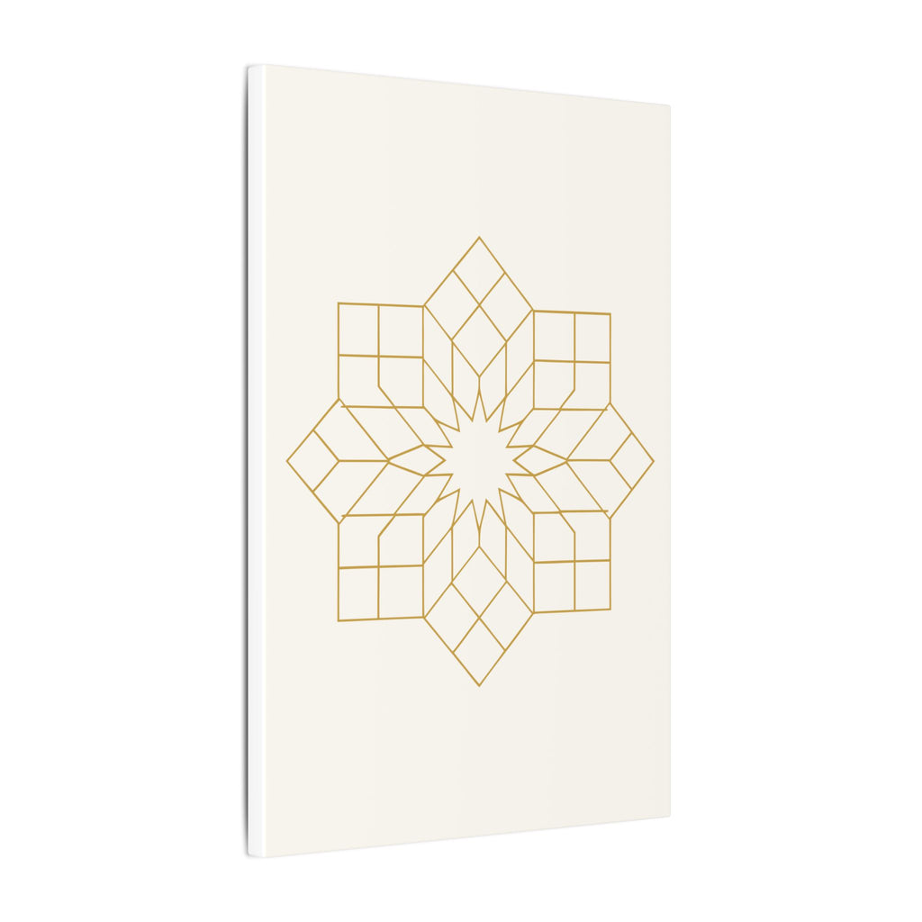 Islamic Canvas Wall Art, Girih Star Pattern, Gold Muslim Home Decor, Arabic Canvas Print, Nikah Wedding Gift, Ready to Hang