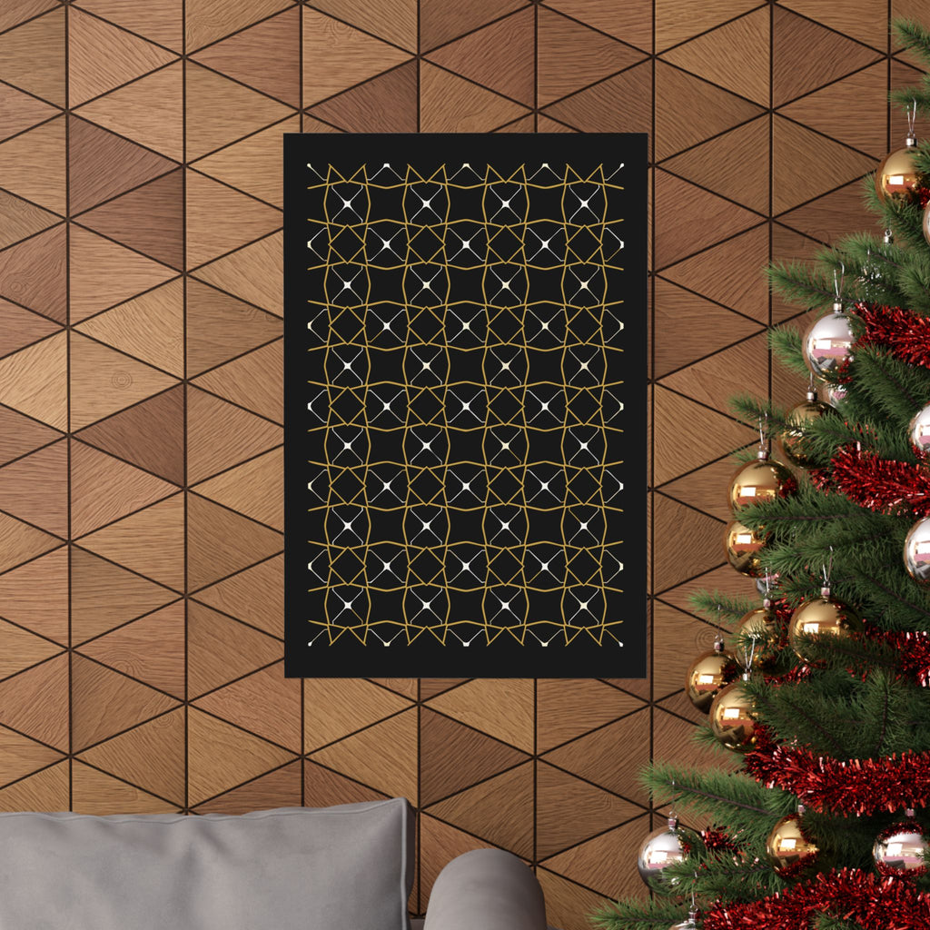 Islamic Wall Art, Zellige Tile Print, Gold Charcoal Muslim Home Decor, Moroccan Art Poster, Eid Ramadan Gift, Matte Print
