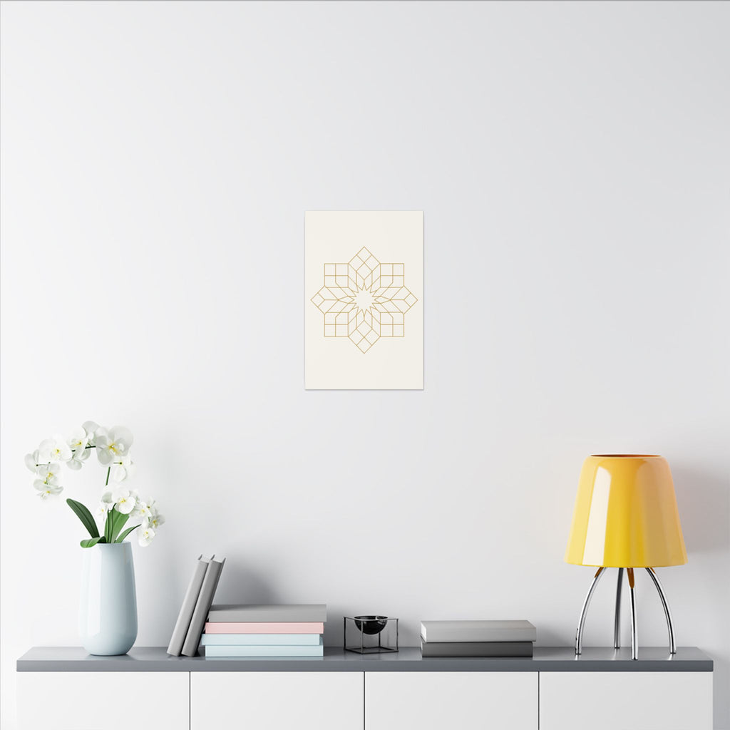 Islamic Canvas Wall Art, Girih Star Pattern, Gold Muslim Home Decor, Arabic Canvas Print, Nikah Wedding Gift, Ready to Hang