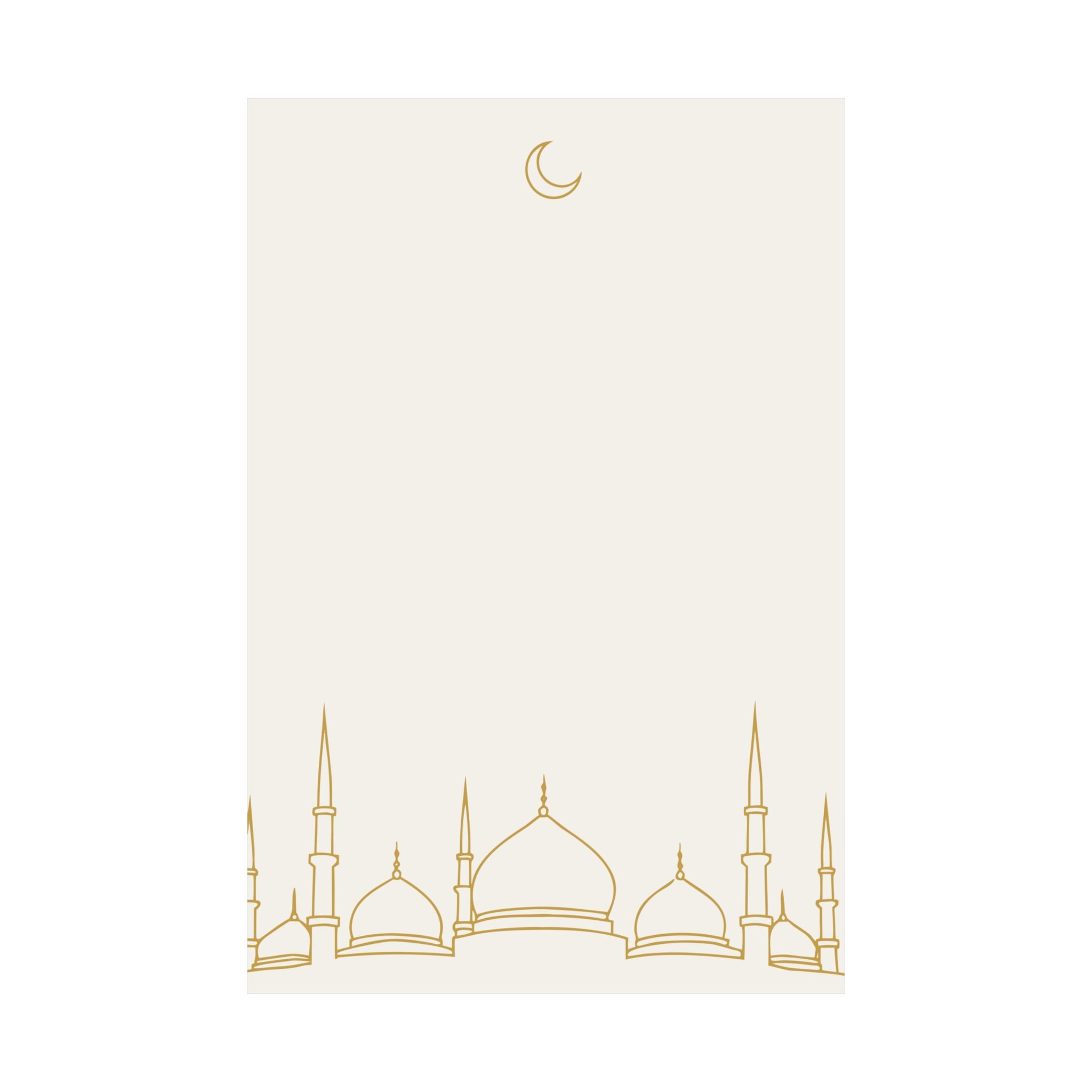 Islamic Wall Art, Mosque Skyline Print, Gold Muslim Home Decor, Minimalist Arabic Poster, Eid Ramadan Gift, Unframed Matte Print