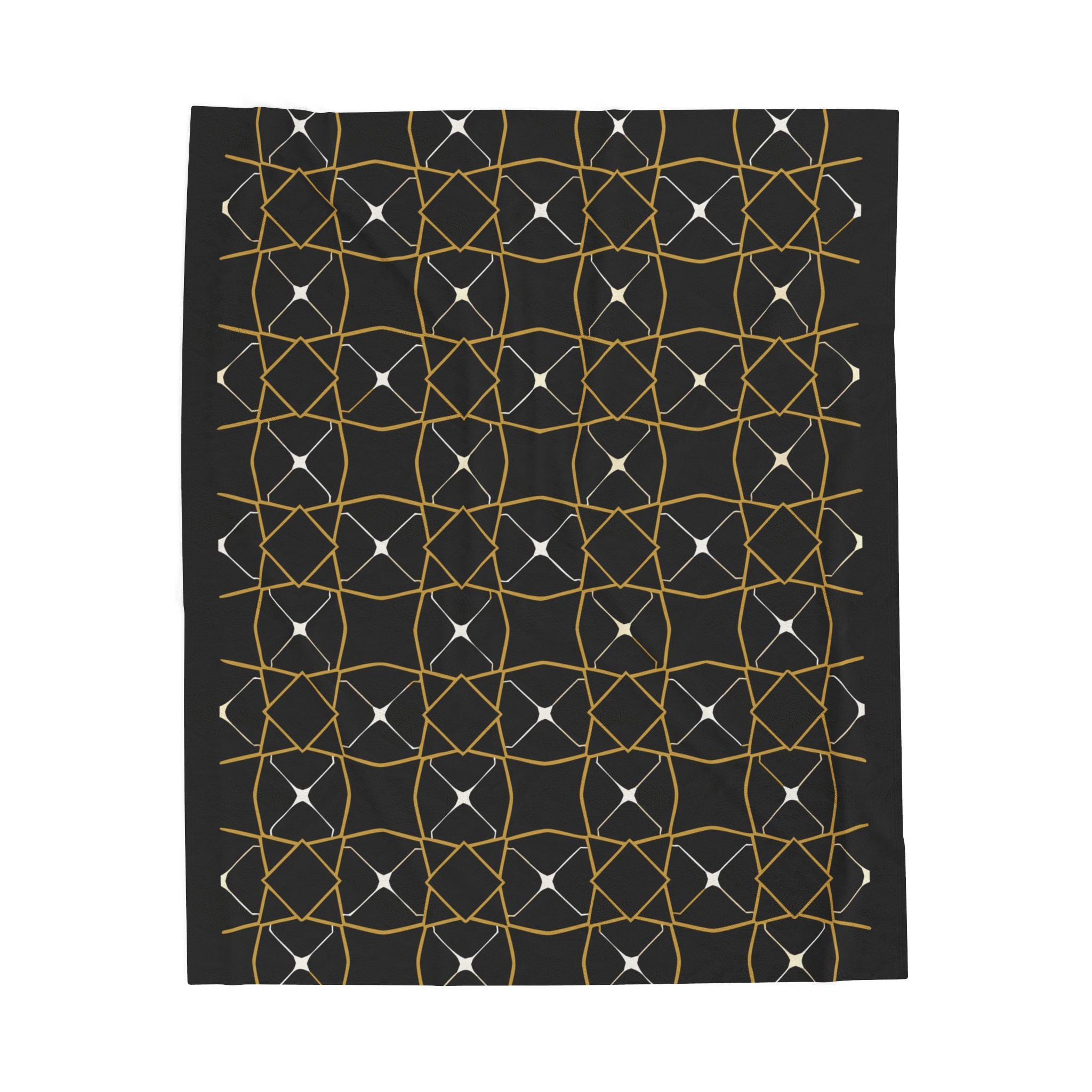 Islamic Throw Blanket, Geometric Zellige Tile Pattern, Plush Velveteen, Muslim Gift, Eid Ramadan Home Decor, Arabic Blanket
