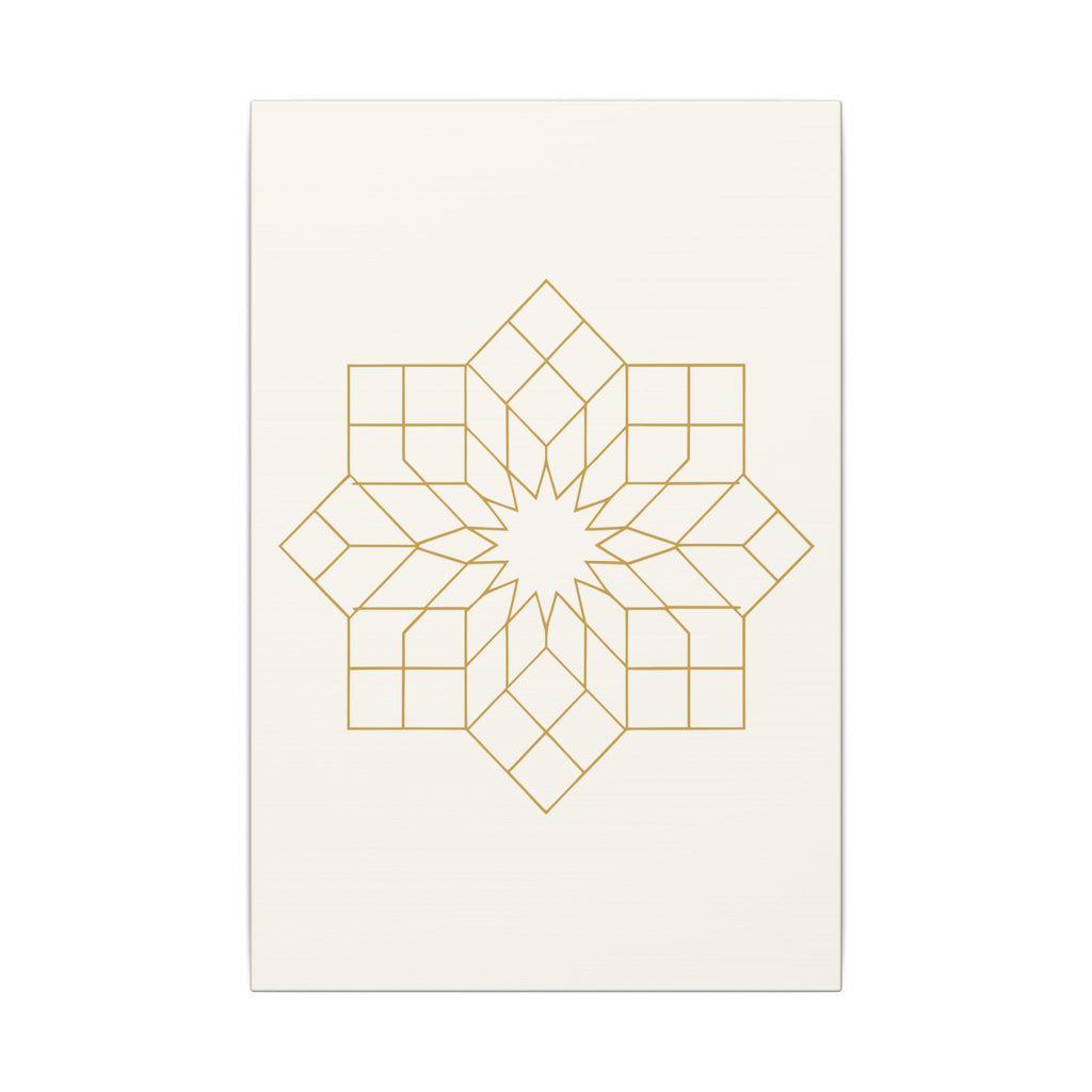 Islamic Canvas Wall Art, Girih Star Pattern, Gold Muslim Home Decor, Arabic Canvas Print, Nikah Wedding Gift, Ready to Hang