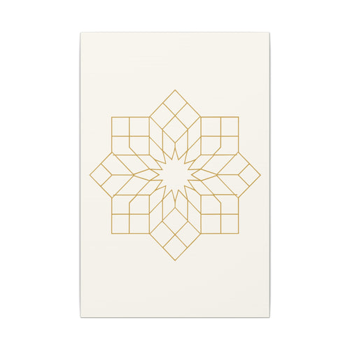 Islamic Canvas Wall Art, Girih Star Pattern, Gold Muslim Home Decor, Arabic Canvas Print, Nikah Wedding Gift, Ready to Hang