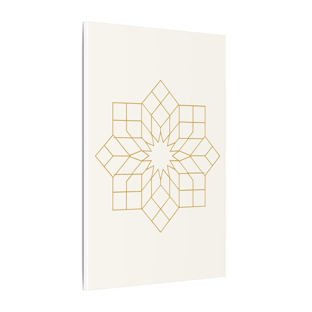 Islamic Canvas Wall Art, Girih Star Pattern, Gold Muslim Home Decor, Arabic Canvas Print, Nikah Wedding Gift, Ready to Hang
