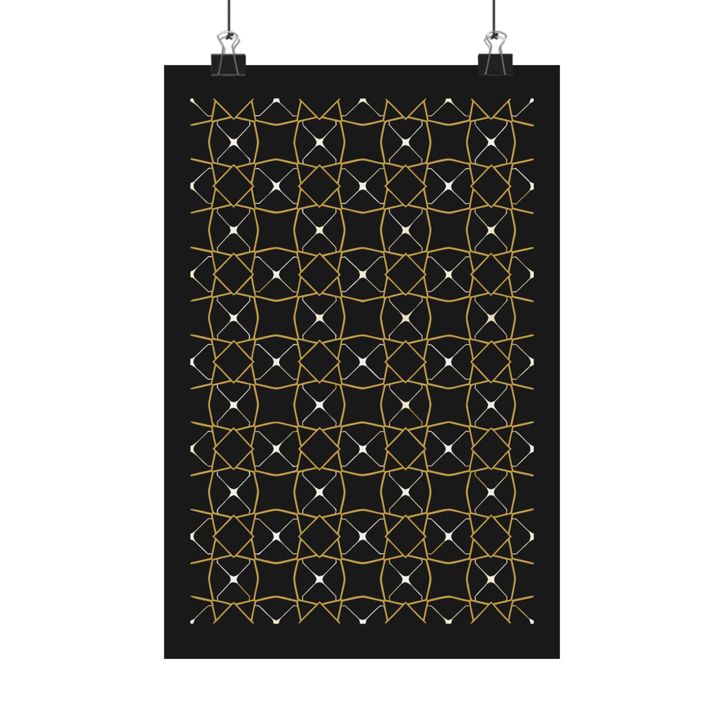 Islamic Wall Art, Zellige Tile Print, Gold Charcoal Muslim Home Decor, Moroccan Art Poster, Eid Ramadan Gift, Matte Print