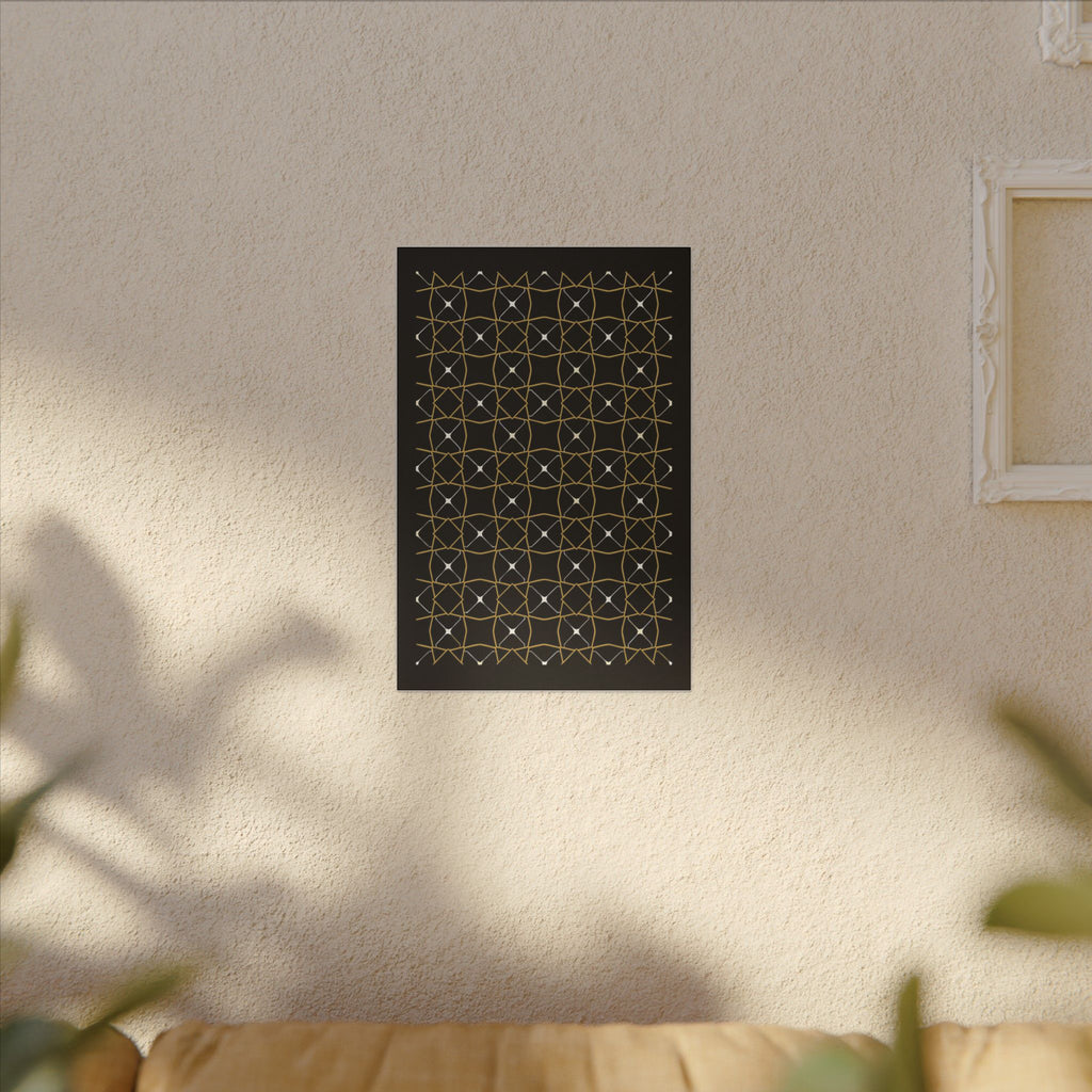 Islamic Canvas Wall Art, Zellige Tile Print, Gold Charcoal Muslim Decor, Moroccan Canvas, Nikah Wedding Gift, Ready to Hang