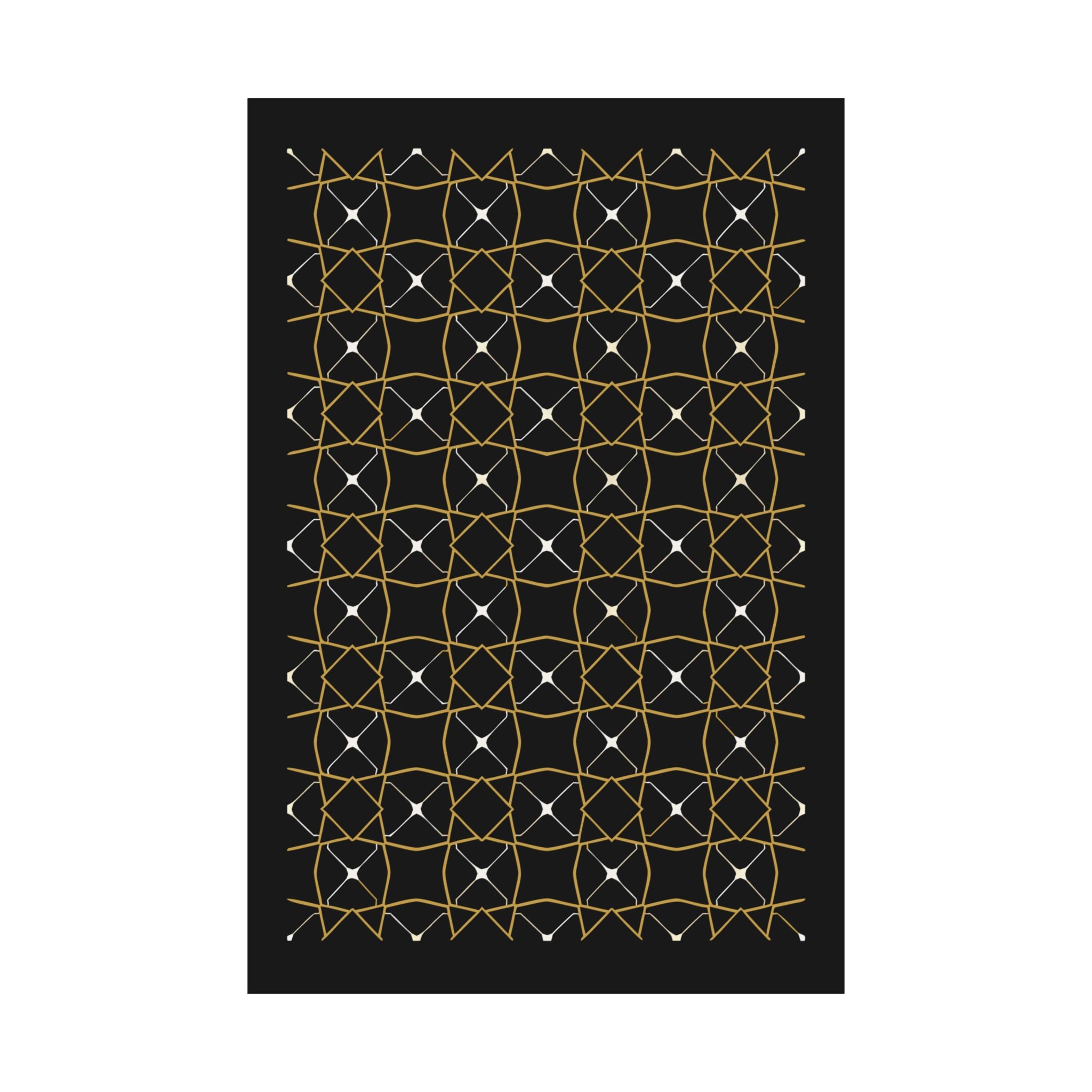 Islamic Wall Art, Zellige Tile Print, Gold Charcoal Muslim Home Decor, Moroccan Art Poster, Eid Ramadan Gift, Matte Print