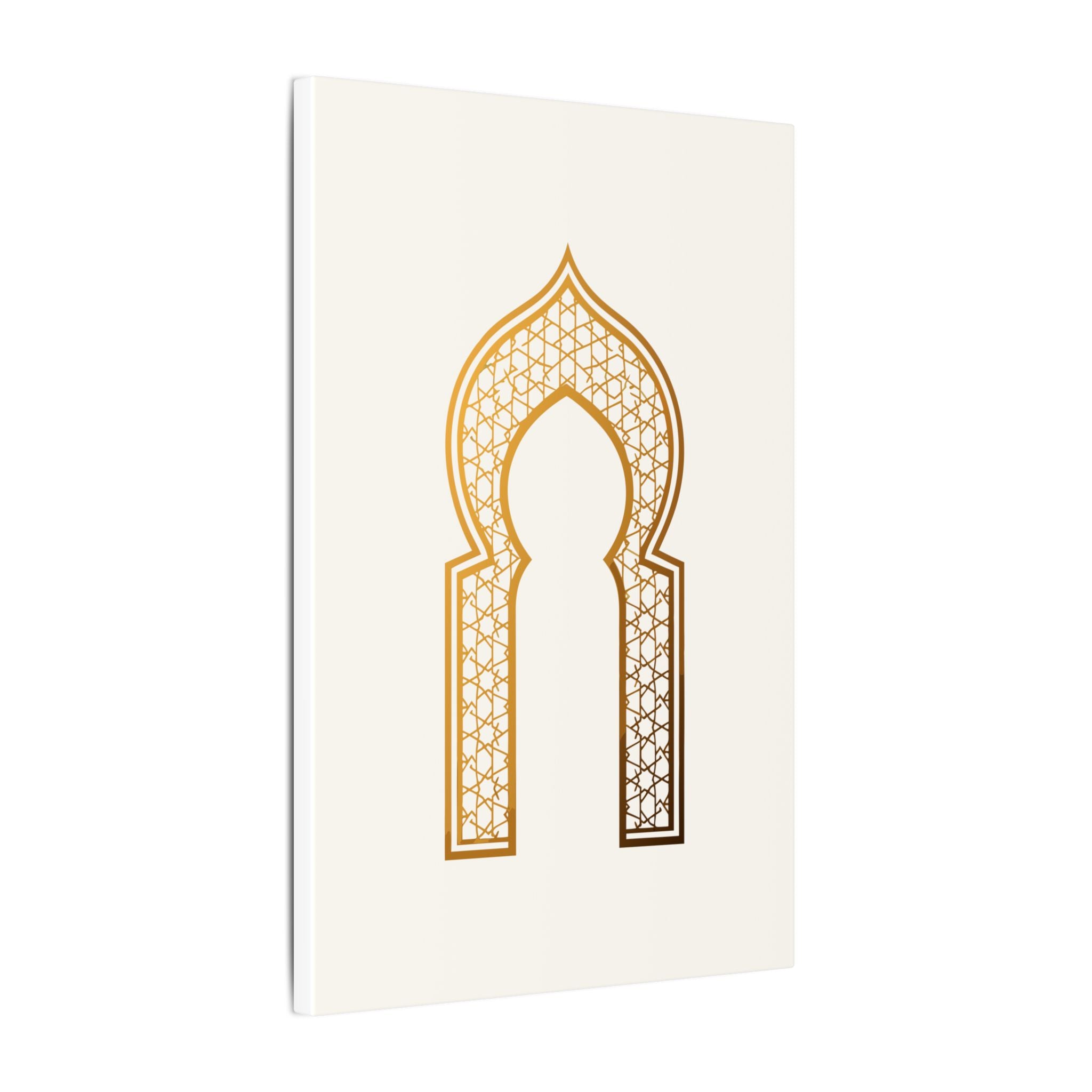 Islamic Canvas Wall Art, Mihrab Arch Print, Gold Muslim Home Decor, Arabic Canvas Print, Nikah Wedding Gift, Ready to Hang