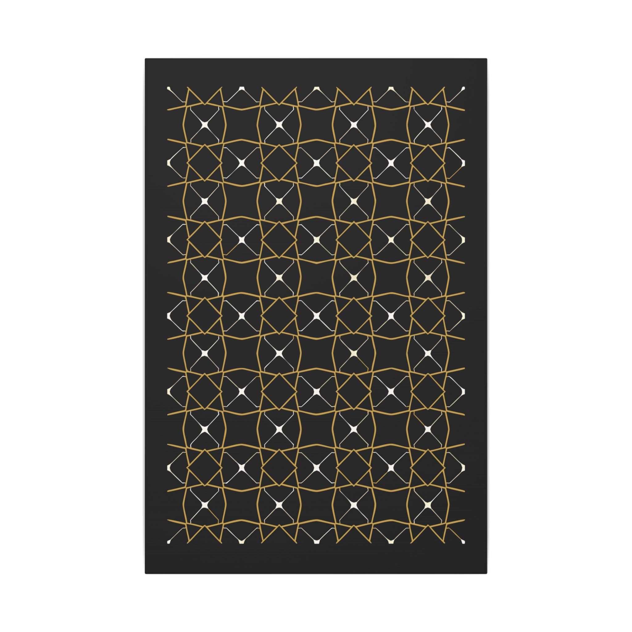 Islamic Canvas Wall Art, Zellige Tile Print, Gold Charcoal Muslim Decor, Moroccan Canvas, Nikah Wedding Gift, Ready to Hang