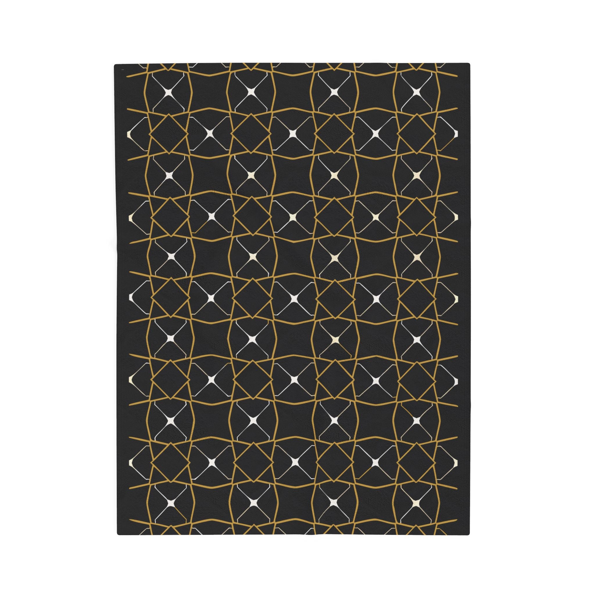 Islamic Throw Blanket, Geometric Zellige Tile Pattern, Plush Velveteen, Muslim Gift, Eid Ramadan Home Decor, Arabic Blanket