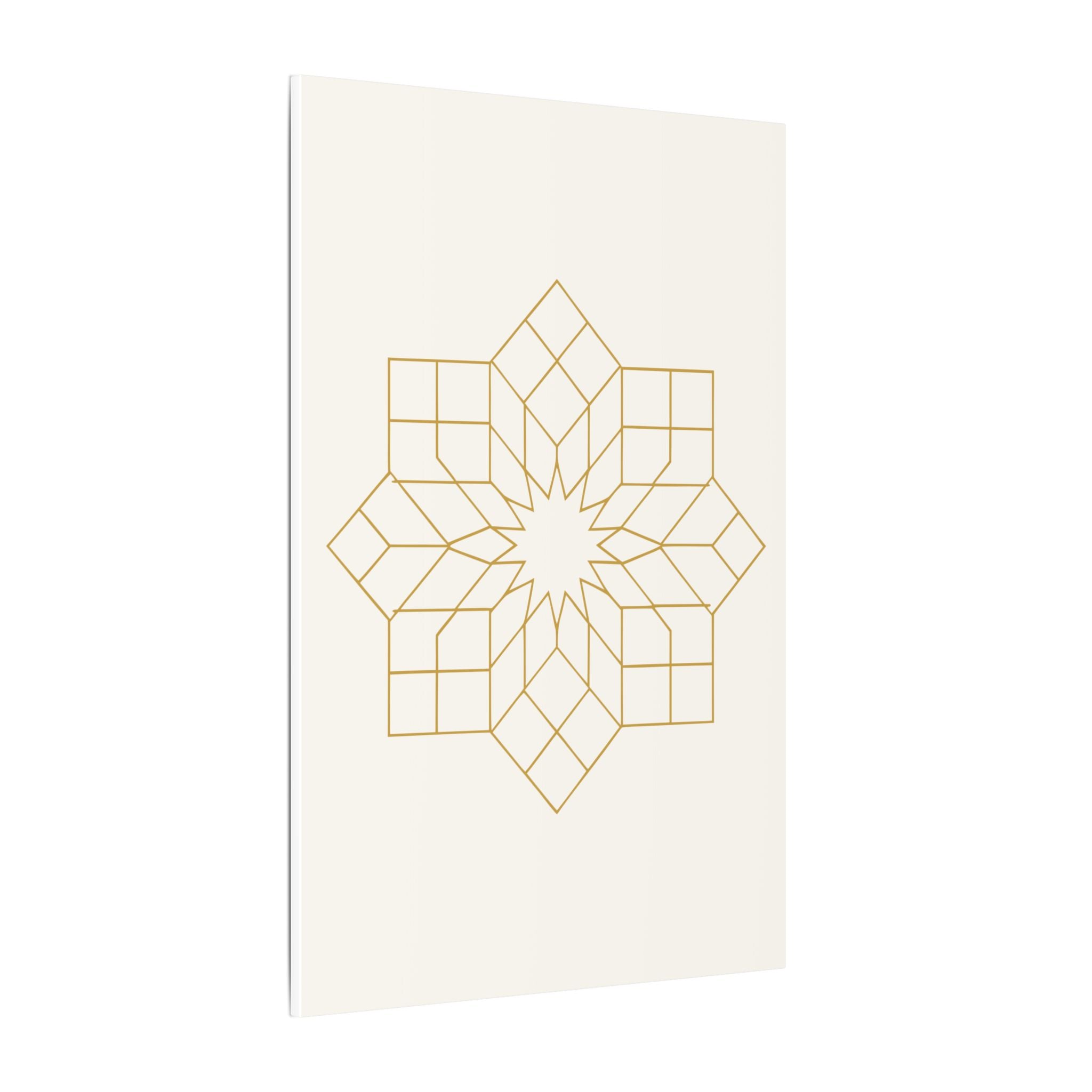 Islamic Canvas Wall Art, Girih Star Pattern, Gold Muslim Home Decor, Arabic Canvas Print, Nikah Wedding Gift, Ready to Hang