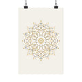 Islamic Wall Art, Geometric Rosette Print, Gold Muslim Home Decor, Arabic Art Poster, Eid Ramadan Gift, Unframed Matte Print